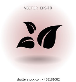 Flat eco leaf icon