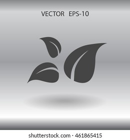 Flat eco leaf icon
