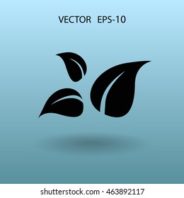 Flat eco leaf icon