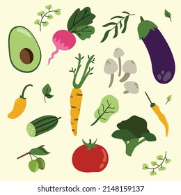 Flat Eco Oranic vegetables collection