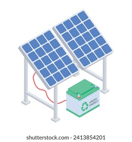  Flat  Eco Power Isometric Icon