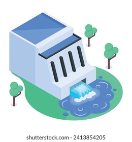  Flat  Eco Power Isometric Icon