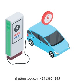  Flat  Eco Power Isometric Icon
