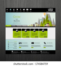 Flat Eco website template design