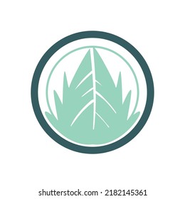flat ecology badge over white