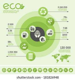 Flat Ecology Infographic Elements. Vector Illustration EPS 10.