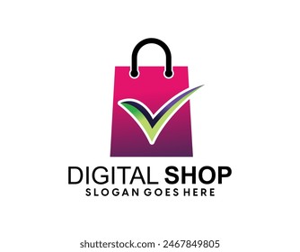 Flat e-commerce logos collection, Instagram shop logo design