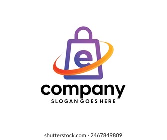 Flat e-commerce logos collection, Instagram shop logo design