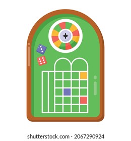 Flat editable icon of casino table