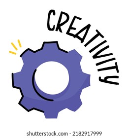 Flat editable icon of a gear