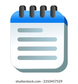 A flat editable icon of a notepad