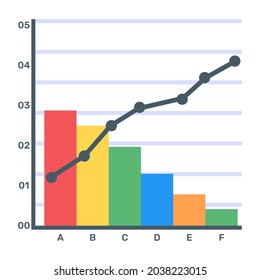 Un icono editable y plano del análisis de pareto