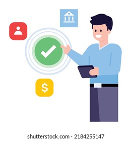 Flat editable illustration of a banker 