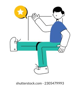 Flat editable illustration of customer feedback