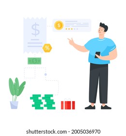 A flat editable illustration of earn points 