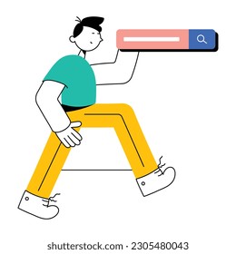 Flat editable illustration of web search