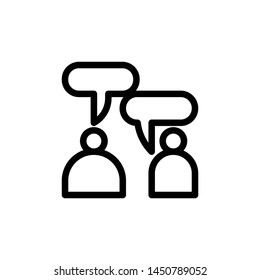 flat editable line people talk icon symbol sign, logo template, vector, eps 10