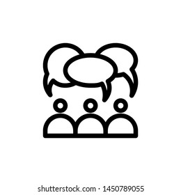 flat editable line people talk icon symbol sign, logo template, vector, eps 10