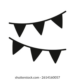 Flat editable vector of garlands, party decoration equipment