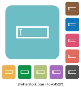 Flat editbox icons on rounded square color backgrounds.