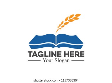 flat education book logo template
