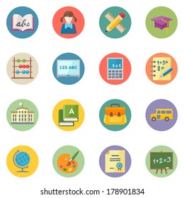 Flat Education Icons Set 1 - Dot Series