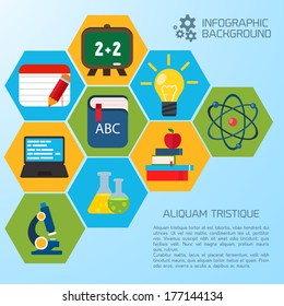Flat education infographic background. Colorful template for you design. 