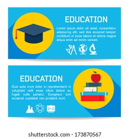 Flat Education Infographic Banners