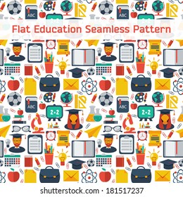 Flat Education Seamless Pattern