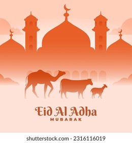 Flat eid al adha mubarak for social media post design