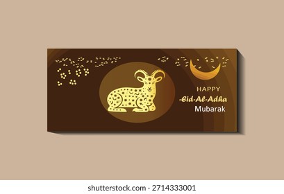 Flat eid al adha mubarak islamic festival social media cover template