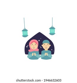 
Flat eid al-fitr - eid mubarak grafik