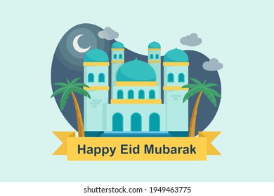 Flat eid al-fitr - eid mubarak grafik