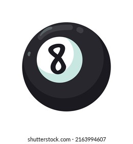flat eight ball design over white