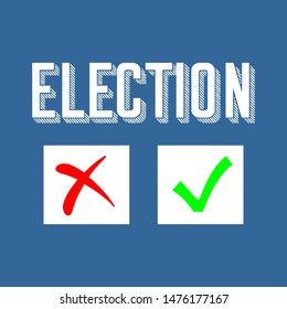 Flat election vintage with prove and disprove sign