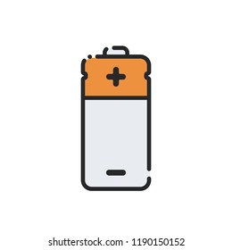 Flat electric battery icon. Vector illustration. Power supply. Energy accumulator