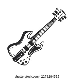 flat electric guitar over white