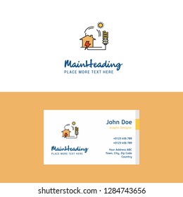 Flat Electric power Logo and Visiting Card Template. Busienss Concept Logo Design