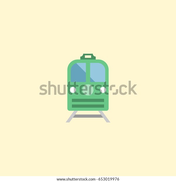 Flat Electric Train Element. Vector Illustration\
Of Flat Metro Isolated On Clean Background. Can Be Used As Train,\
Subway And Electric\
Symbols.