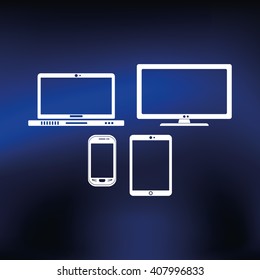 Flat electronic devices illustration.