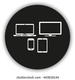 Flat electronic devices illustration.