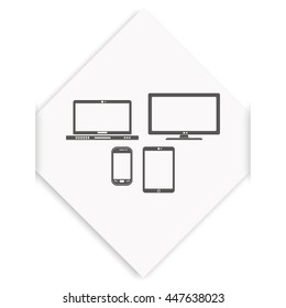 Flat electronic devices illustration.