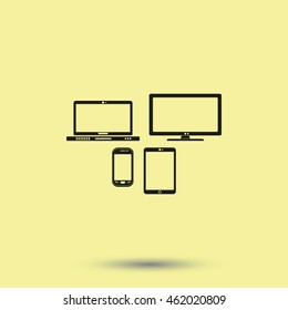 Flat electronic devices illustration.