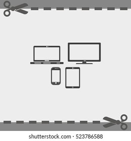 Flat electronic devices illustration.