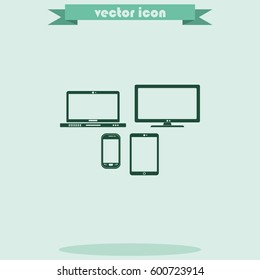Flat electronic devices illustration.