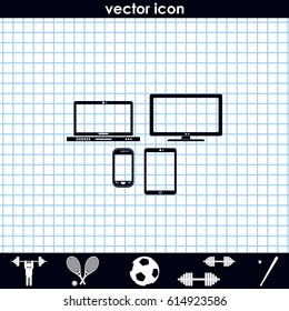Flat electronic devices illustration.