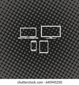Flat electronic devices illustration.
