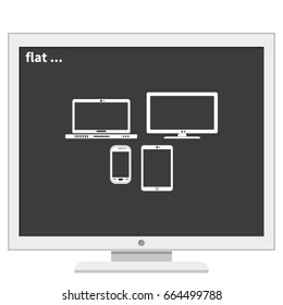 Flat electronic devices illustration.