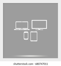 Flat electronic devices illustration.