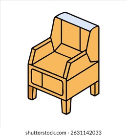 Concepto elegante plano del diseño del icono del objeto del sillón aislado